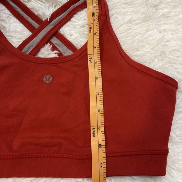 Lululemon Sports Bra Cross Back Bralette Red Full Coverage Yoga Workout - Picture 4 of 7